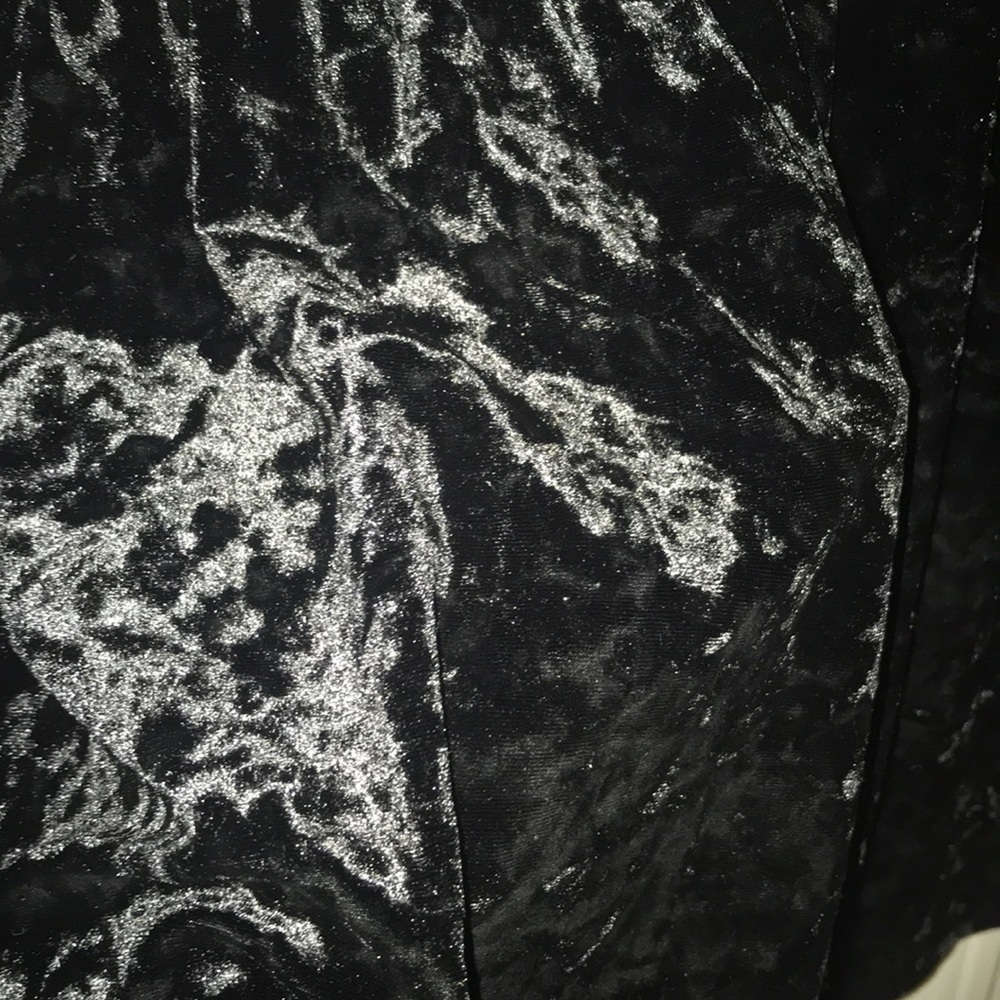 Black Crushed Velvet Skater Skirt - Picture 2 of 3